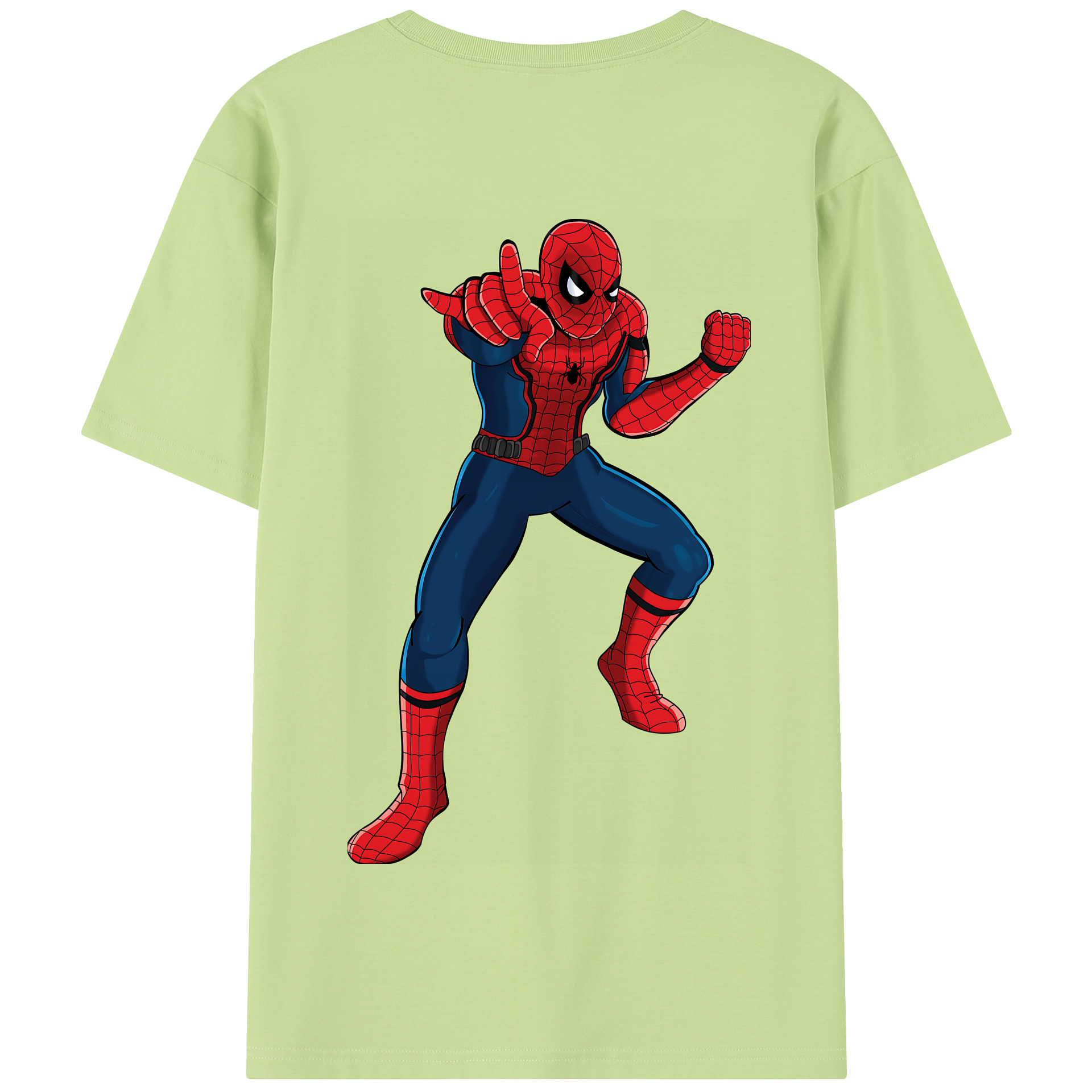 （画像用） Spider Man スパイダーマン 綿100％半袖Tシャツ（背面プリント）